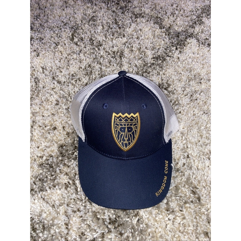 Kingdom Come Lion Crest Trucker Hat NWOT Navy White Mesh SnapBack Cap
